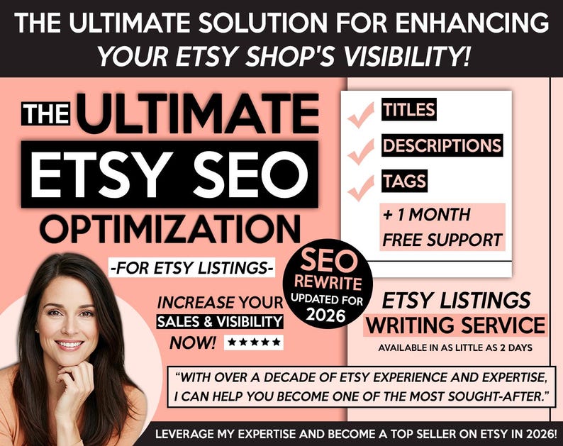 Etsy SEO 2026 – Custom Listing Title, Description, Tags and Keywords Optimization for Etsy Sellers, Etsy Listing Help Service for Visibility zdjęcie 2