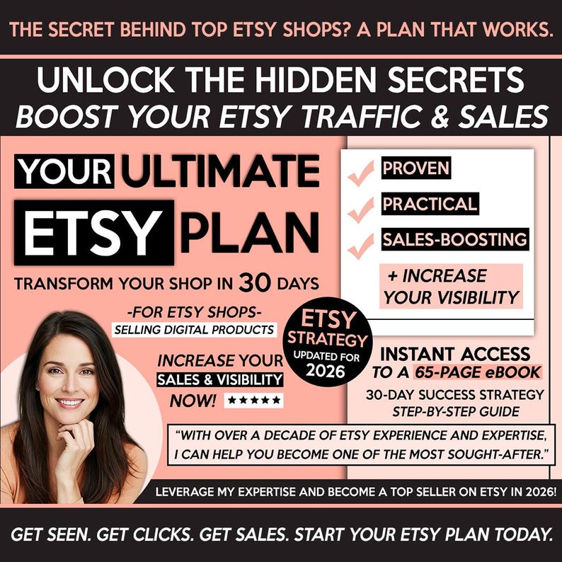 Sell On Etsy 2026, Etsy Best Seller Strategy Business Planner eBook, How To Sell on Etsy Success Guide for Digital Products, 30Day Etsy Plan bild 2