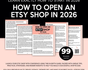 Sell on Etsy 2026 - Etsy Shop Setup & Business Planner, How to Start an Etsy Shop, Success Guide for Beginners, Open a Shop and Grow Sales