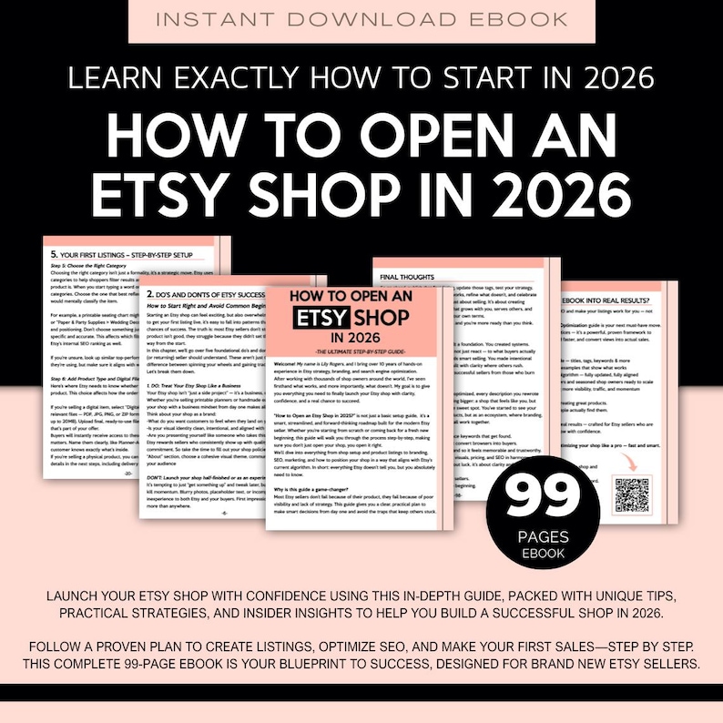 Sell on Etsy 2026 - Etsy Shop Setup & Business Planner, How to Start an Etsy Shop, Success Guide for Beginners, Open a Shop and Grow Sales image 1
