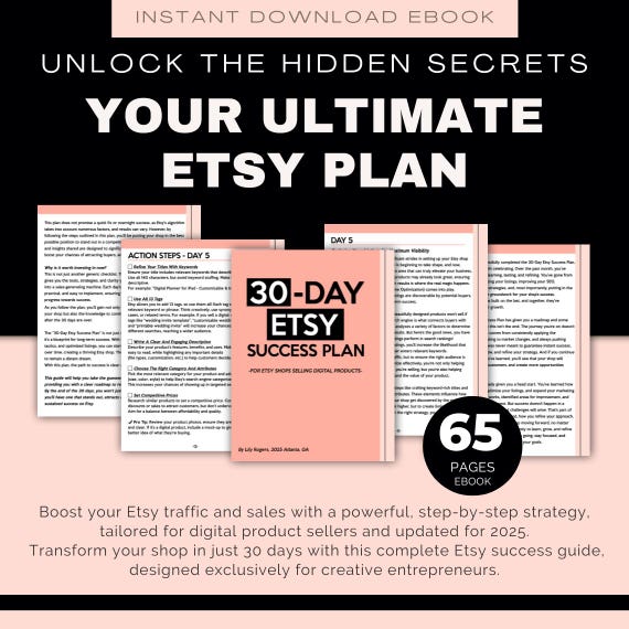 Sell On Etsy 2026, Etsy Best Seller Strategy Business Planner eBook, How To Sell on Etsy Success Guide for Digital Products, 30Day Etsy Plan