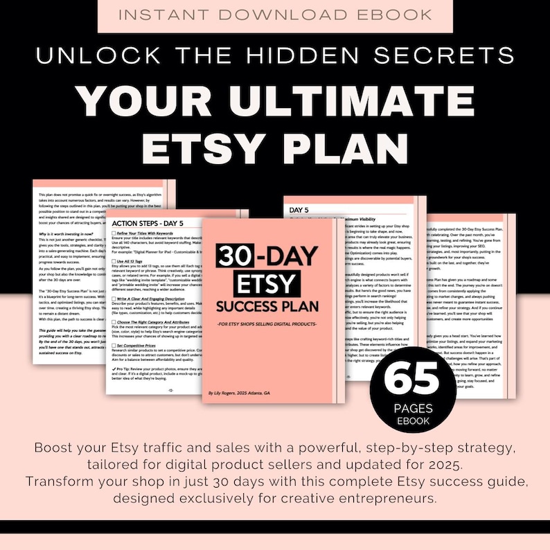 Sell On Etsy 2026, Etsy Best Seller Strategy Business Planner eBook, How To Sell on Etsy Success Guide for Digital Products, 30Day Etsy Plan bild 1