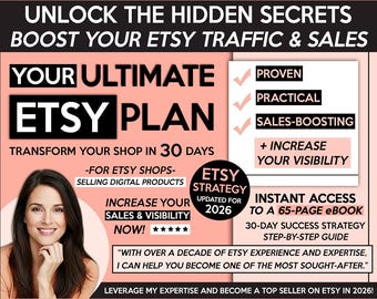Sell On Etsy 2026, Etsy Best Seller Strategy Business Planner eBook, How To Sell on Etsy Success Guide for Digital Products, 30Day Etsy Plan