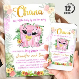 Angel Baby Shower Invitation, Personalized Baby Angel Baby Shower Bundle, Digital Download And Printable Templates, Evite, Text Invite