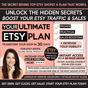 Sell On Etsy 2025, Etsy Best Seller Strategy Business Planner eBook, How To Sell on Etsy Success Guide for Digital Products, 30Day Etsy Plan