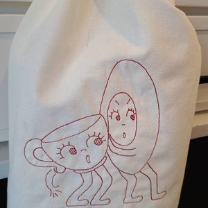 Vintage style embroidered flour sack towel - jjhCreations