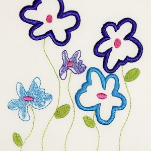 Flour Sack Dish Towels - Whimsical Floral Design on Premium Flour Sack Towel