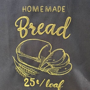 Market Tote Bags - Homemade Bread Black Canvas Tote Bag - Includes Donation to Farm Aid!