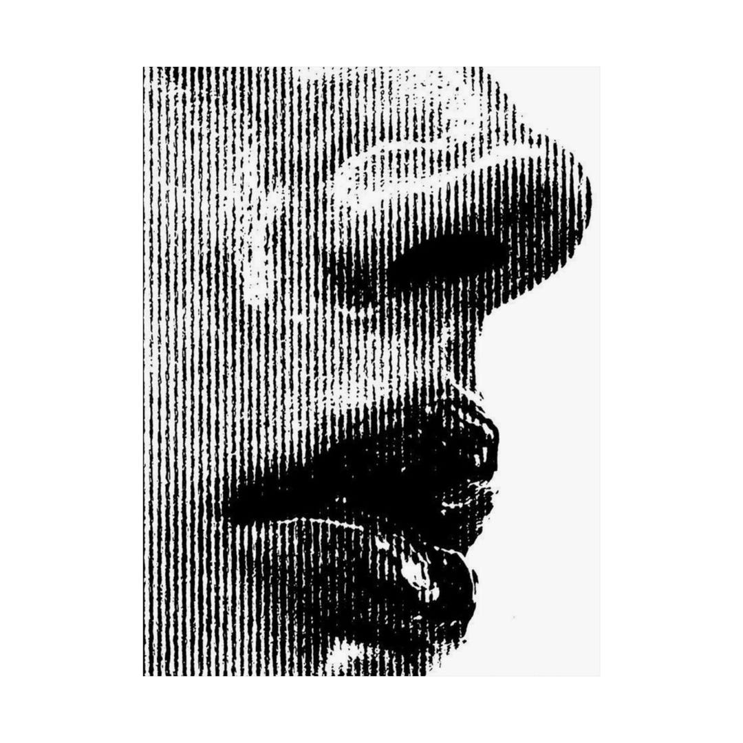 Halftone Face Closeup Matte Poster | Black White Vertical Wall Art - Etsy