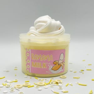 Butter Schleim, duftender DIY Schleim, Dicke Wolke Butter Schleim, Einzigartige Geschenke für Kinder, Spaß Stressabbau Spielzeug, ASMR, Bananen Schleim, Banane duftend