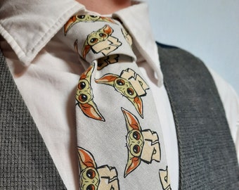 Grogu, The Mandalorian | Extra Long (60", XL) Tie for Star Wars fans who love Bow Ties