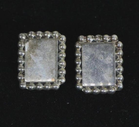 Vintage - 925 Sterling Silver - Taxco - Mexico - Earrings - Square - Jewelry