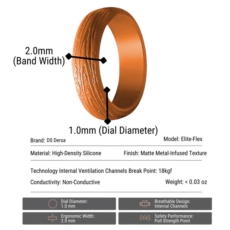Tree Bark Texture Silicone Ring Set – Colorful, Lightweight, Flexible image 8
