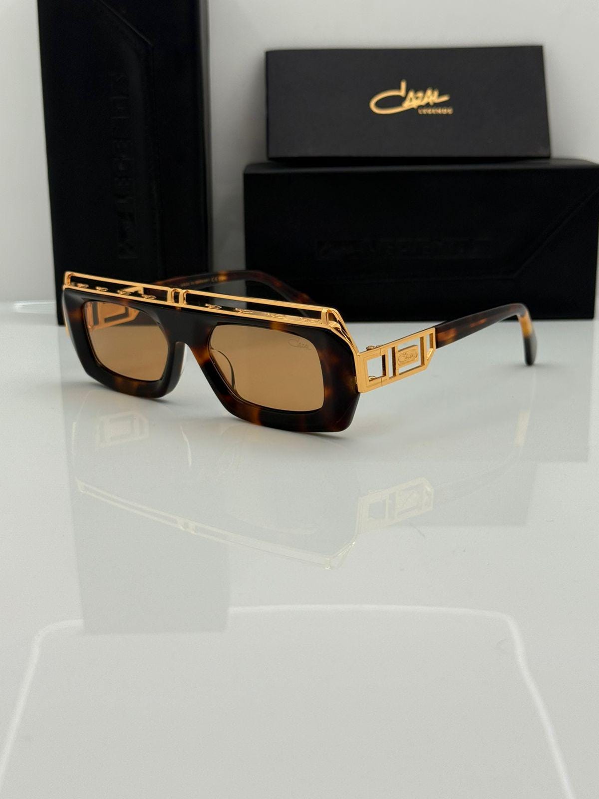 Cazal Legends 988 Gold Sunglasses - Gold/Grey Gradient, Metal Frame, Non-Polarized