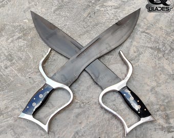 Handcrafted Acid Washed Wing Chun High Carbon Steel Swords Twin Sword Wing Chung Training Kung Fu Martial Arts Swords Pair