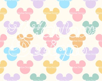 Sensationele zes preppy pastelkleurige muizenhoofdcoördinaat naadloos patroon 12 x 12 300 dpi