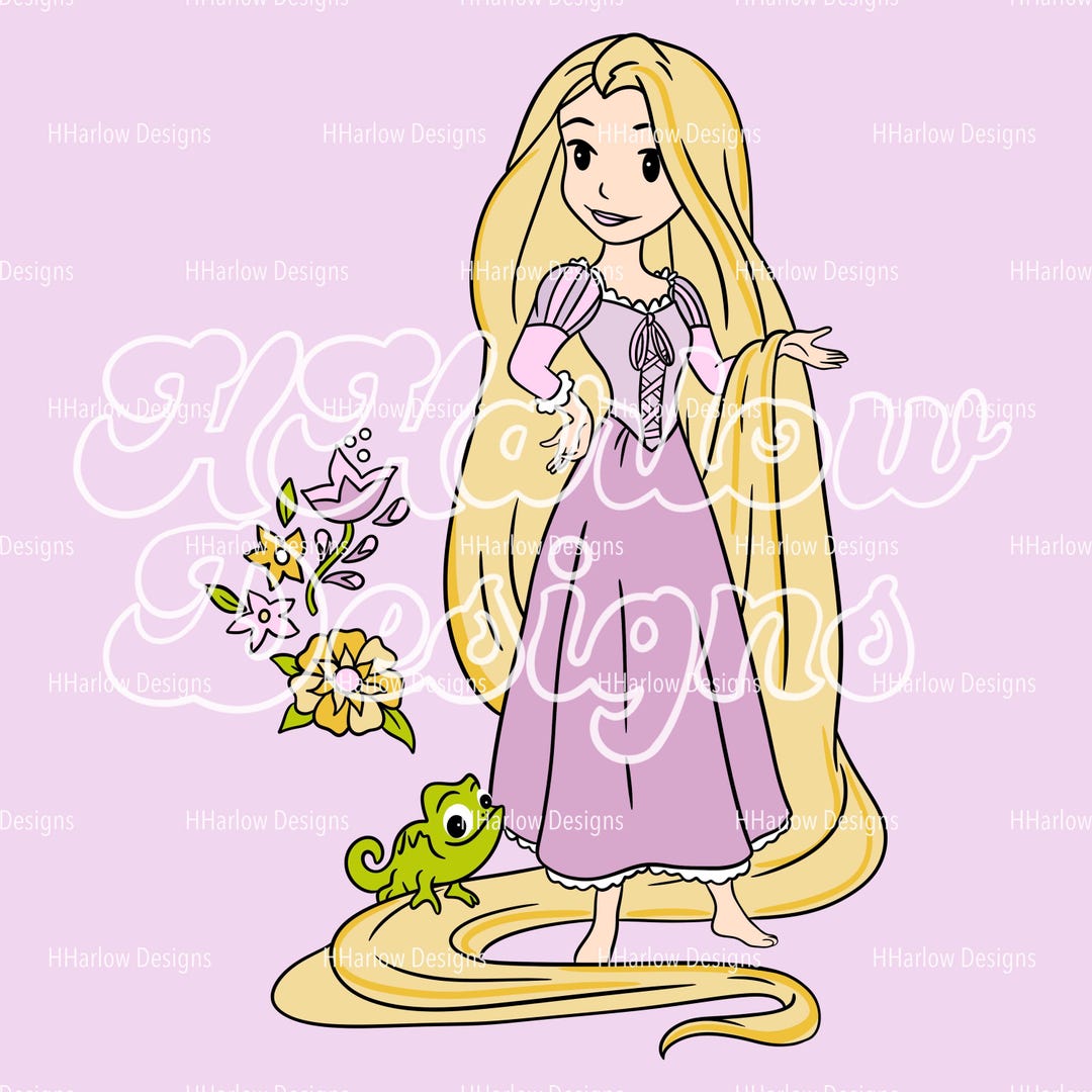 Princess Rapunzel & Pascal PNG 12x12 300 DPI - Etsy