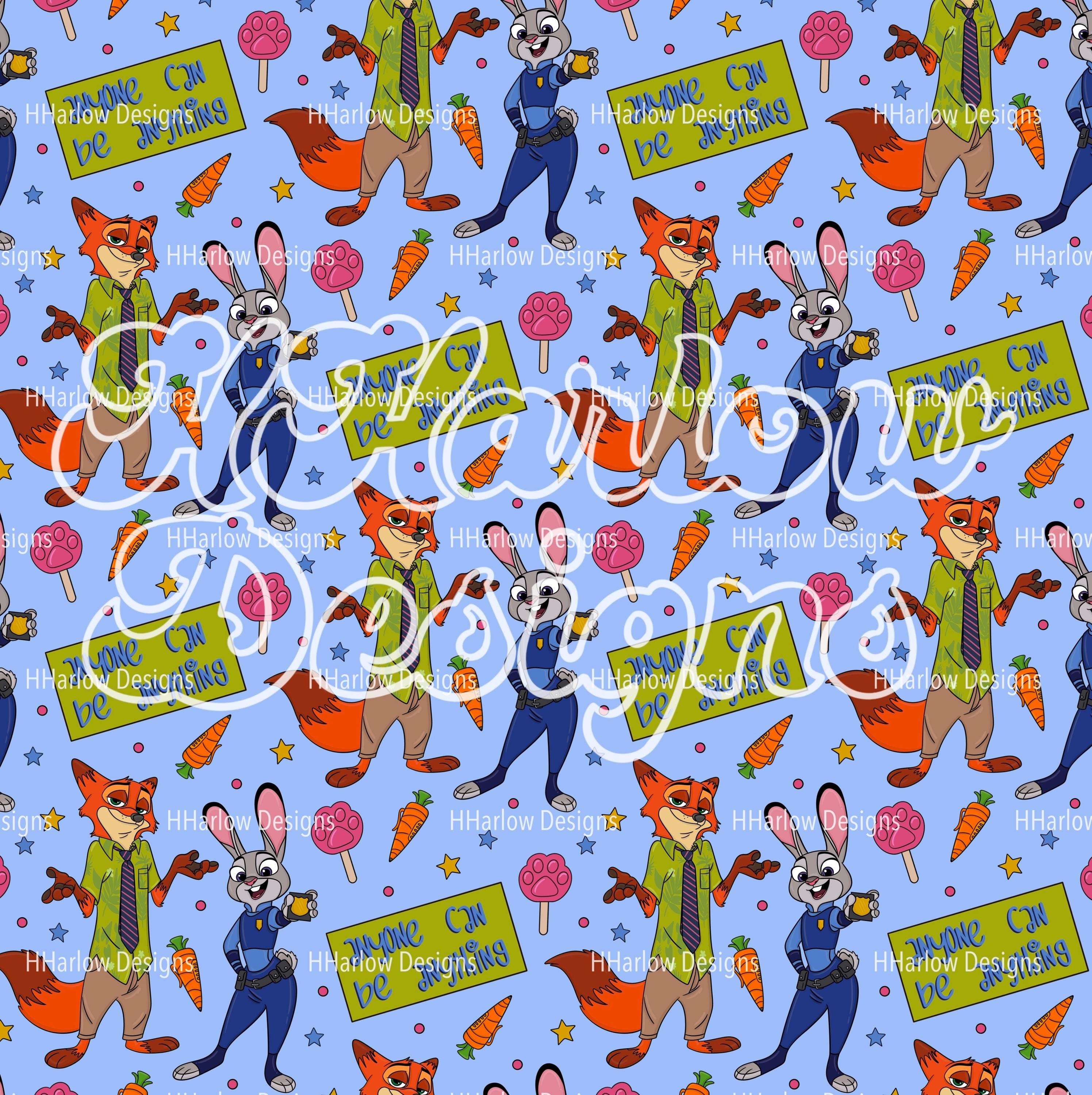 Zootopia Seamless Pattern 12x12 300 DPI - Etsy