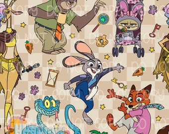 Zootropolis 2 Motivo a scacchiera marrone chiaro senza cuciture 12x12 300 DPI