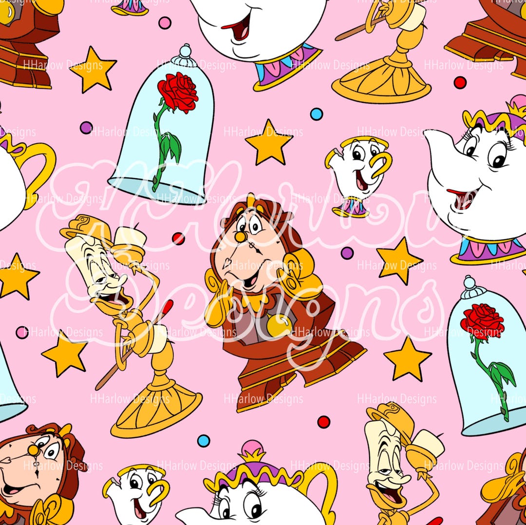 Beauty and the Beast Seamless Pattern 12x12 300 DPI - Etsy