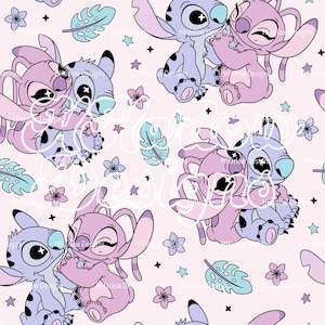 Stitch & Angel - Motivo senza cuciture 12x12 300 DPI