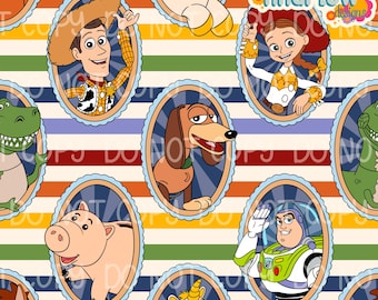 Patrón de rayas sin costuras Toy Story Cameos 15x15 300 DPI