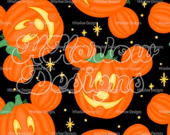 Magical Mouse Halloween Pumpkins Black Seamless Pattern 12x12 300 DPI