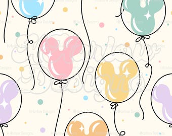 Sensationele zes preppy pastelkleurige muisballonnen naadloos patroon 12 x 12 300 dpi