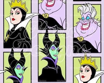 Villain Portraits Seamless Pattern 12x12 300 DPI