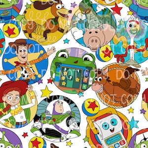 Toy Story 5 Sömlöst mönster 12x12 300 DPI