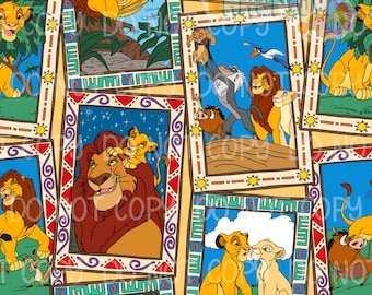 Lion King Retro Frames Seamless Pattern 12x12 300 DPI