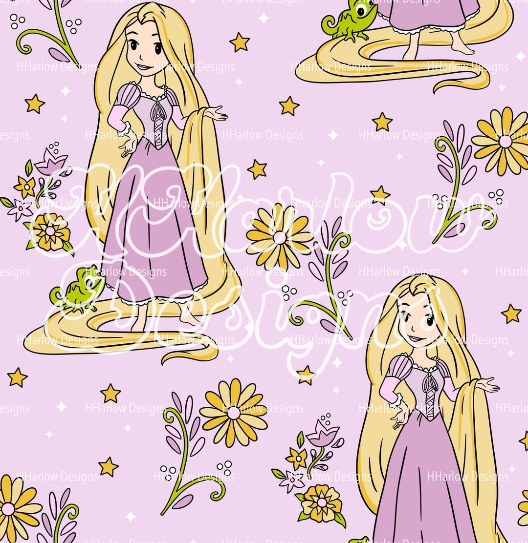 Princess Rapunzel & Pascal Seamless Pattern 12x12 300 DPI - Etsy