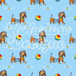Toy Story Slinky Dog Bright Seamless Pattern 12x12 300 DPI