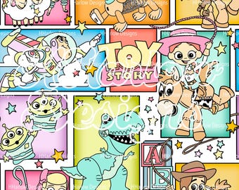 Toy Story Boxes Seamless Pattern 12x12 300 DPI