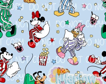 Sensational Six Slumber Party Blue Seamless Pattern 12x12 300 DPI