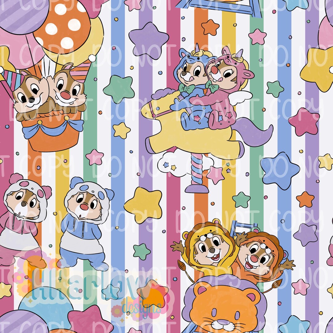 Chip N Dale Park Play Pals Stripe Seamless Pattern 12x12 300 DPI - Etsy
