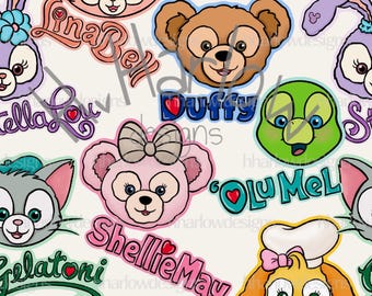 Duffy Bear and Friends Seamless Pattern 12x12 300 DPI - Etsy
