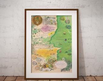 Karte von Narnia und Umgebung – Fantasy Karte zum ausdrucken – digitaler Download