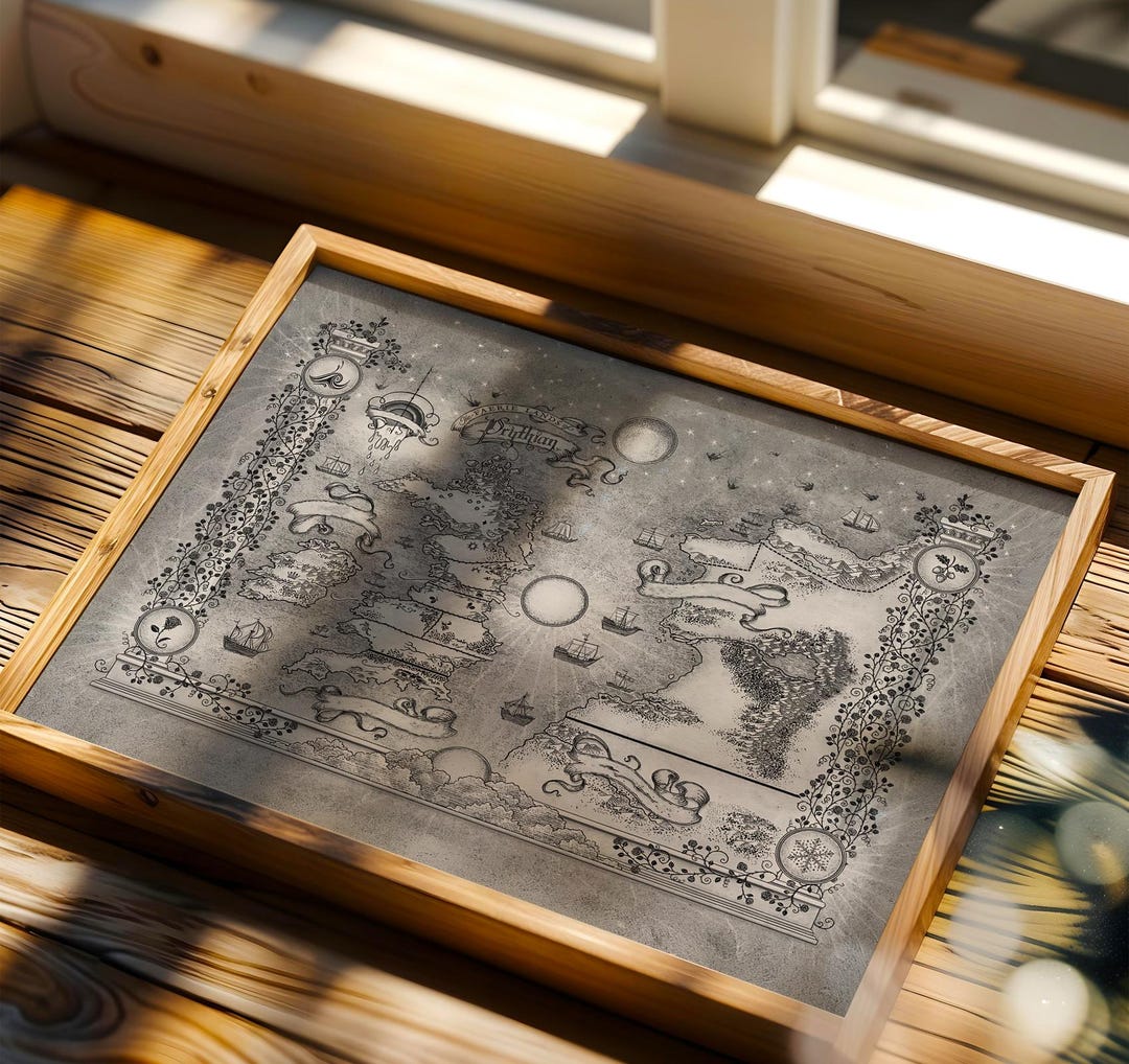 Fantasy Acotar World Map Print, Court of Thorns and Roses (digital ...