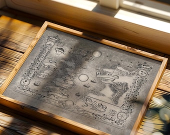 Fantasy Acotar World Map Print, Court of Thorns and Roses (Digital Download)