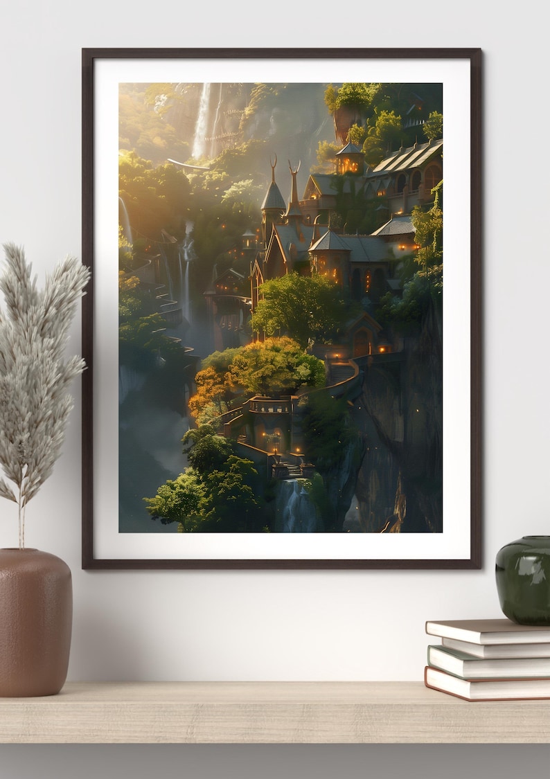 Rivendell Wall Art Print: Lord of the Rings Elven City (digital ...