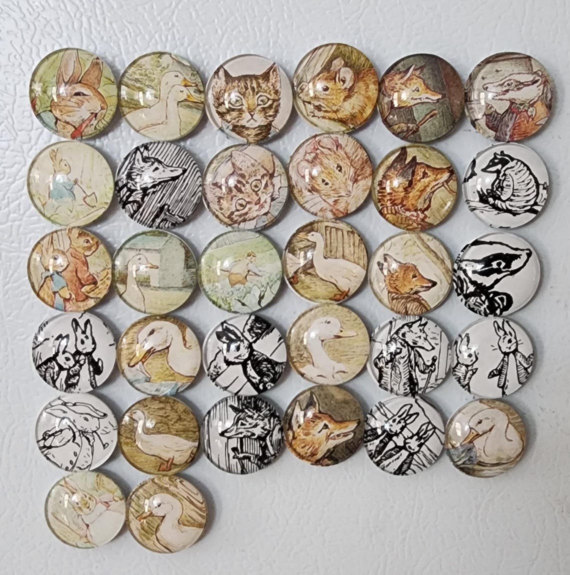 Vintage Peter Rabbit Storybook Retro Glass Refrigerator Magnets - Etsy