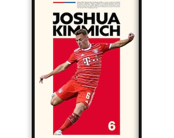 Póster deportivo imprimible de alta resolución de Joshua Kimmich, idea de regalo para aficionados al fútbol, arte deportivo