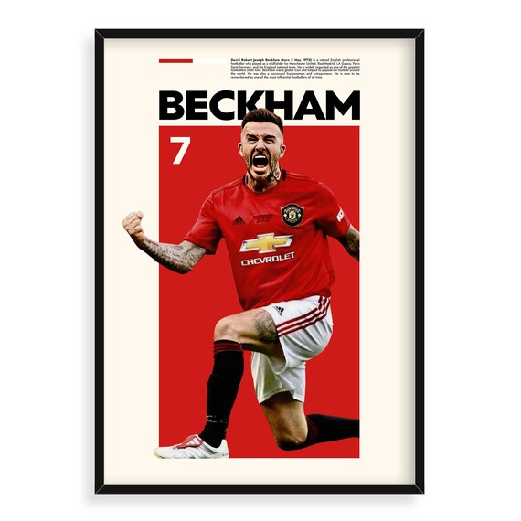 David Beckham, High Resolution Printable Sports Poster, Soccer Fan