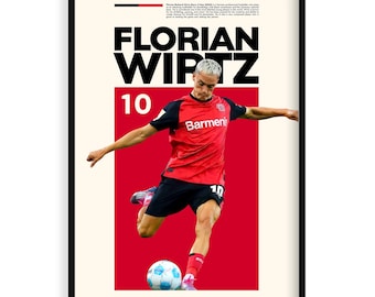 Florian Wirtz, póster deportivo imprimible en alta resolución, idea de regalo para aficionados al fútbol, arte deportivo