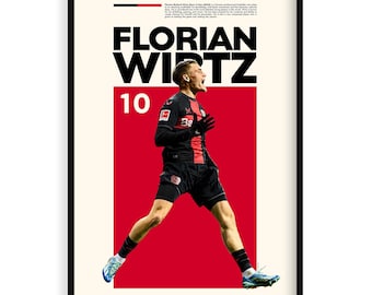 Florian Wirtz, póster deportivo imprimible en alta resolución, idea de regalo para aficionados al fútbol, arte deportivo