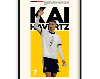 Kai Havertz, póster deportivo imprimible en alta resolución, idea de regalo para aficionados al fútbol, arte deportivo
