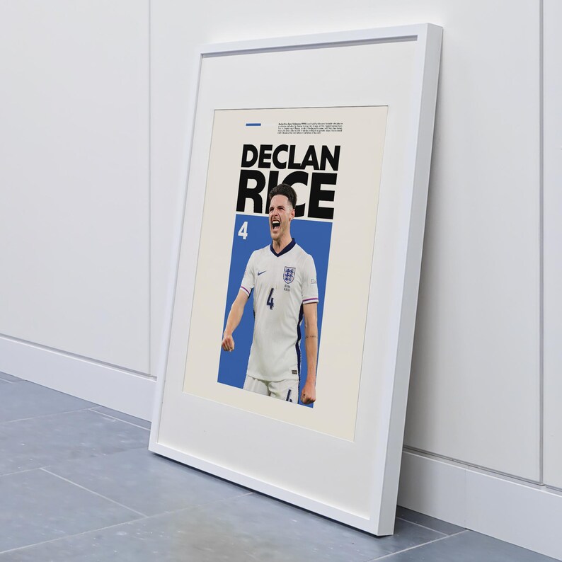 Declan Rice, High Resolution Printable Sports Poster, Soccer Fan Gift ...