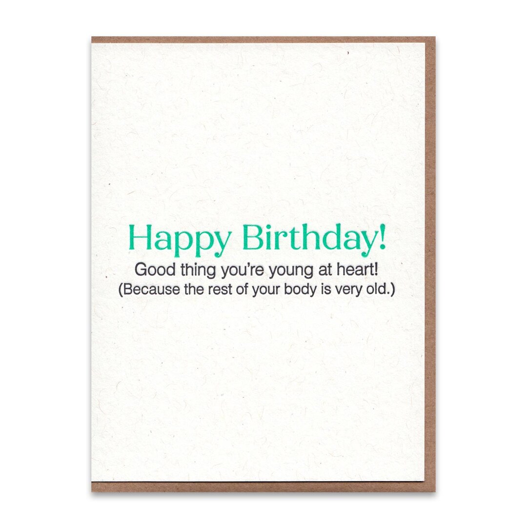 Young at Heart Birthday Greeting Card - Etsy