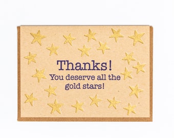 Gold Star Thank You card